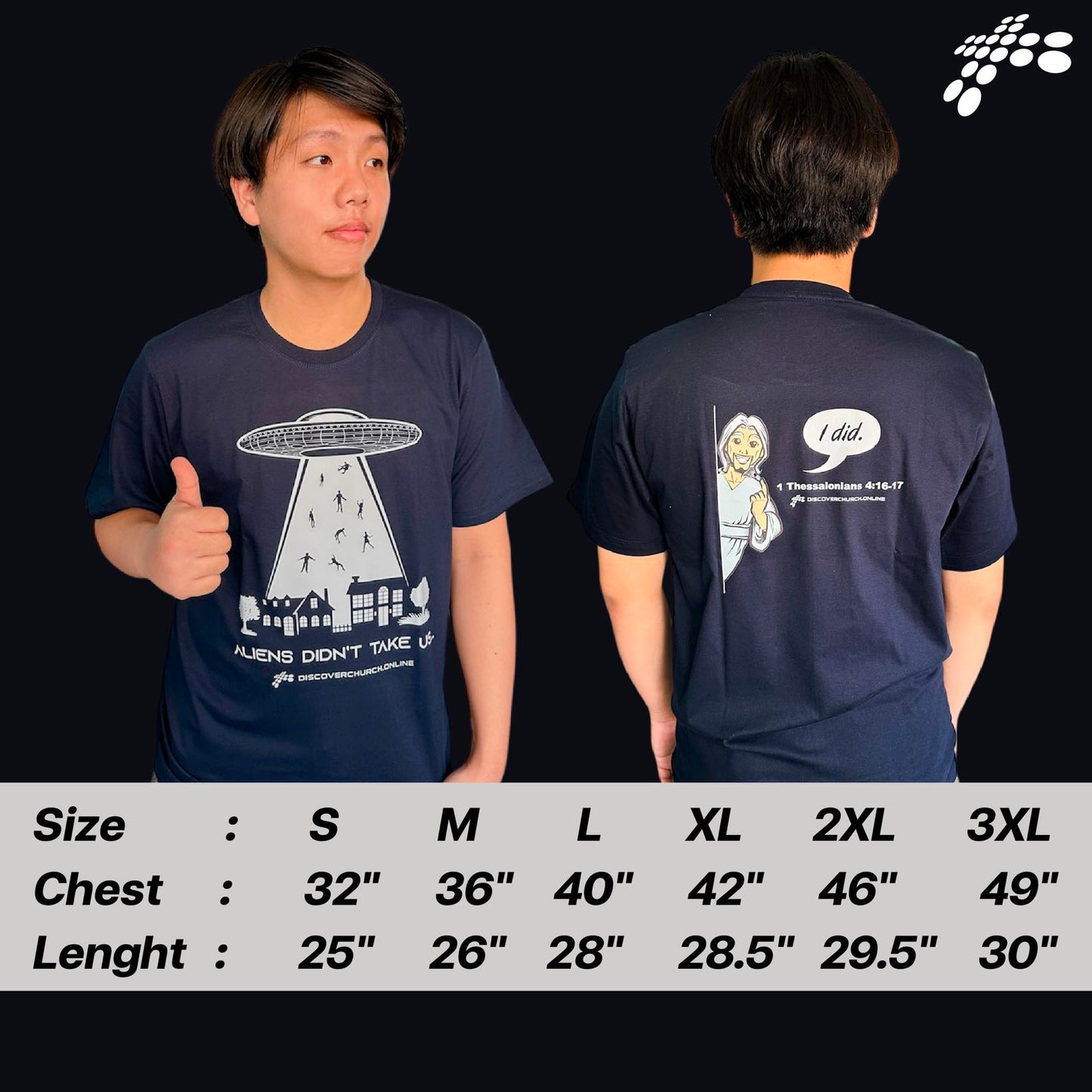 Aliens Didn't Take Us (Jesus Did) Rapture Dark Blue Navy T-Shirt